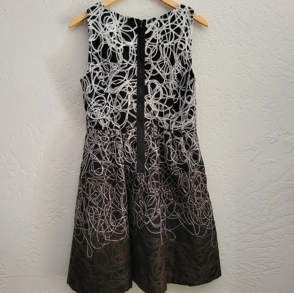 Anthropologie Maeve Fading Tracery Swirl Print Dress Size 8